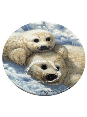 Vintage 90s Baby Seals Art Plate Mike Jackson Collector Royal Grafton Ltd Ed